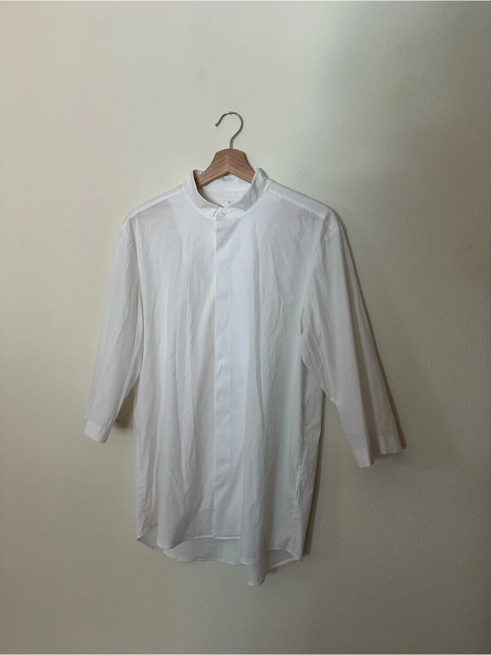 COS White Mandarin Collar Shirt